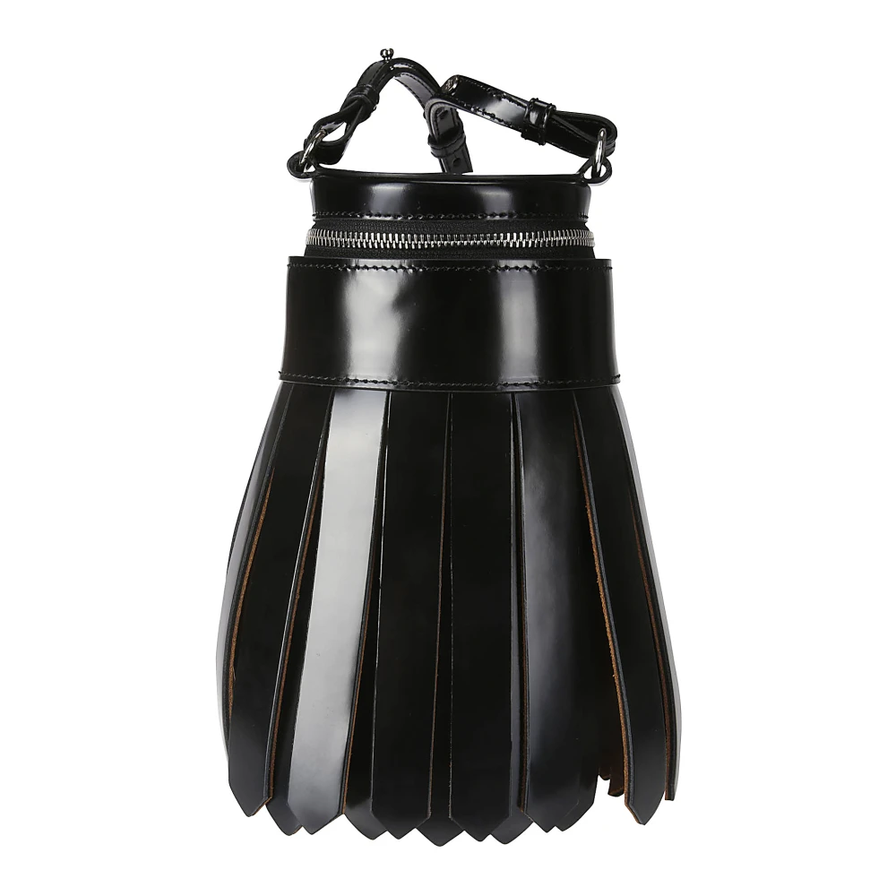 JW Anderson Tassel-vormige Leren Schoudertas met Rits Black Dames