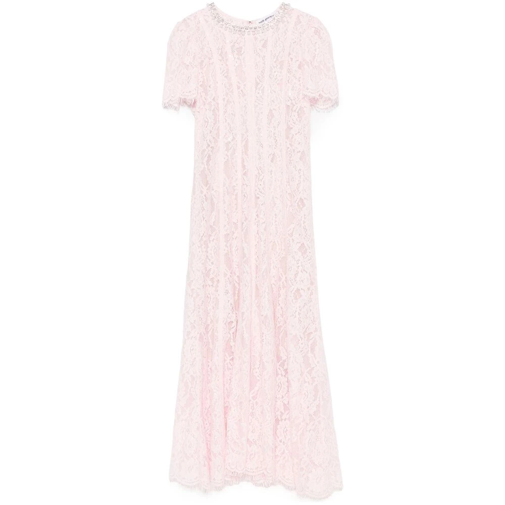 Self Portrait Kristal Versierde Roze Tulle Jurk Pink Dames