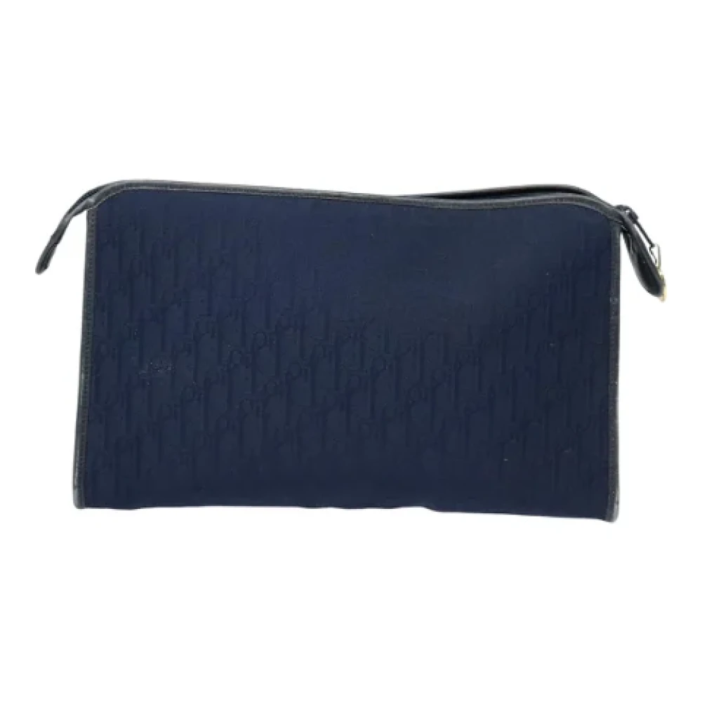 Dior Vintage Pre-owned Canvas clutches Blue Dames
