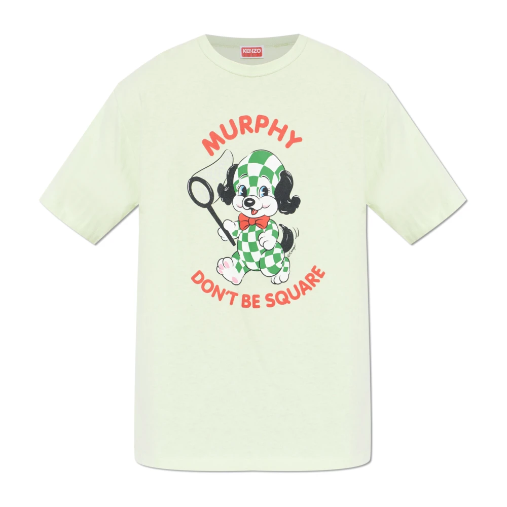 Kenzo Herr Grön Toppar L, Bomull, Cartoon T-Shirt