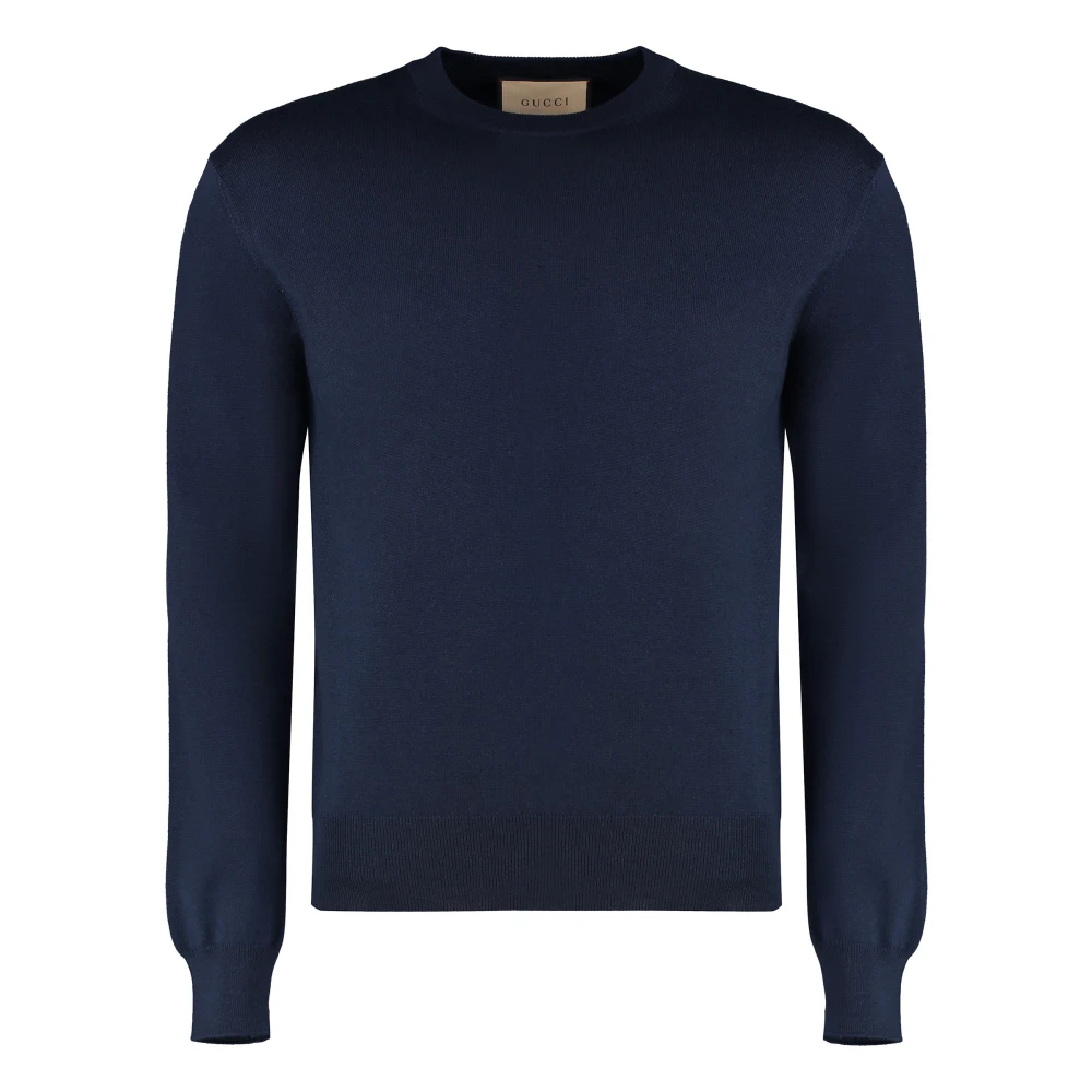 Gucci Blue Crew-Neck Wool Jumper - Male - Round-Neck Knitwear - L - Knitwear