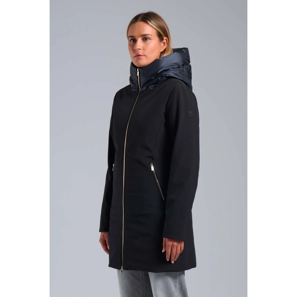 Ciesse Piumini Mire 2.2 Lange zwarte softshell jas met capuchon Black Dames