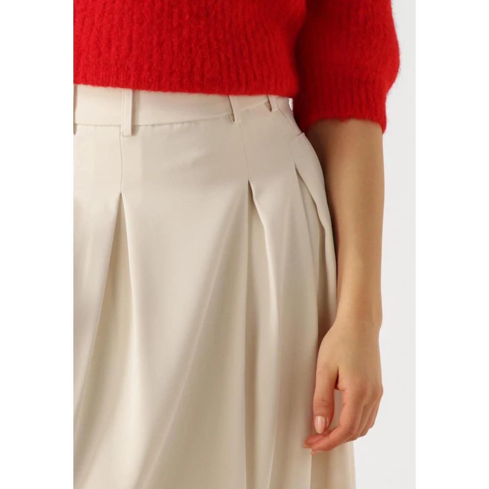 Co'Couture Elegante Plooirok in Ecru Beige Dames