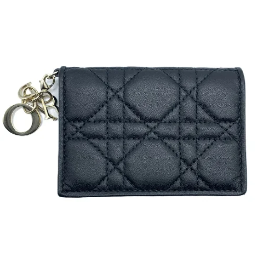 Dior Vintage Pre-owned Leather wallets Black Dames