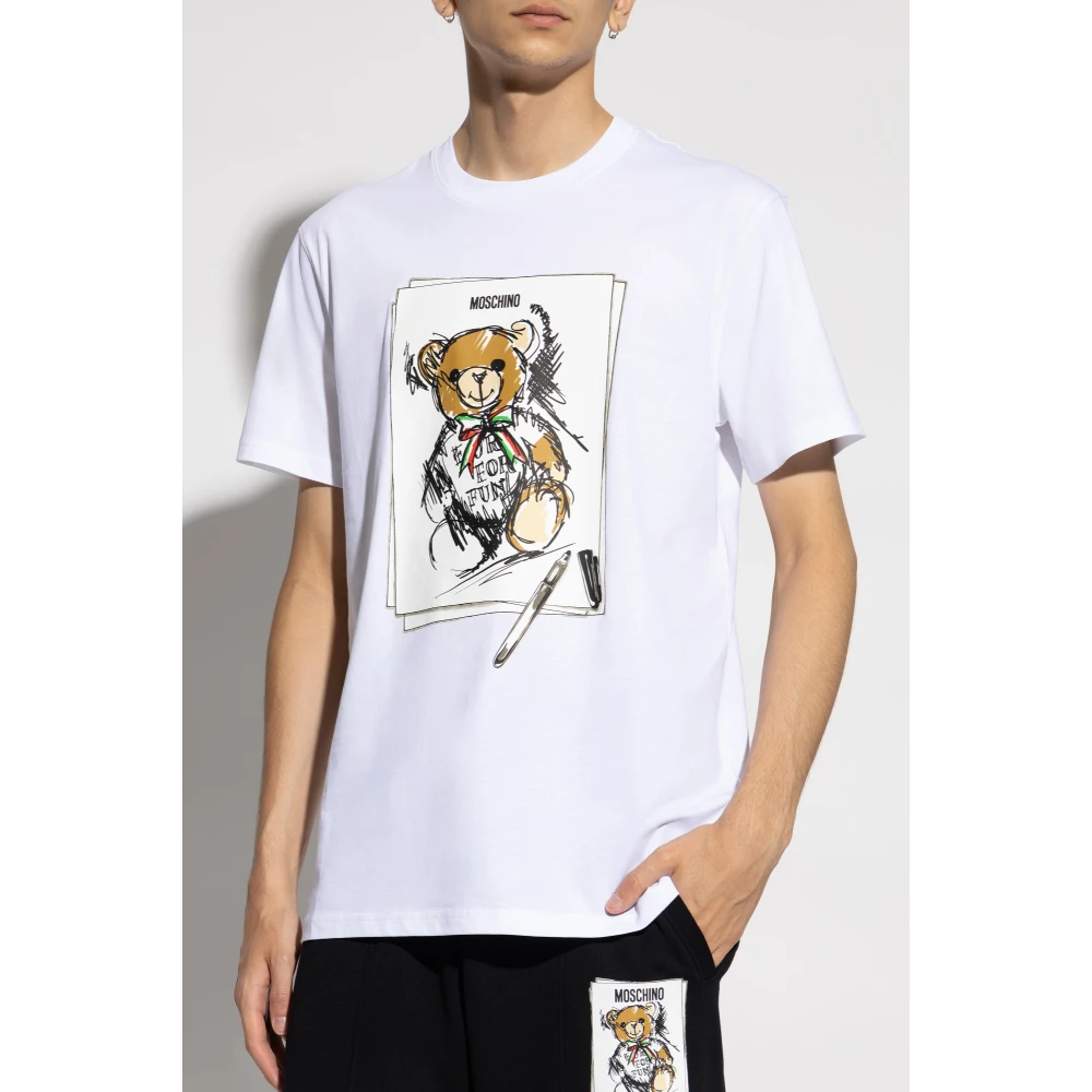 Moschino T-shirt met print White Heren
