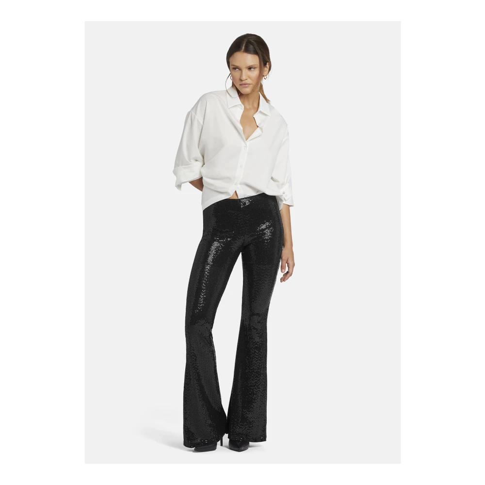 Nicowa Pailletten Flared Broek Vicowi Black Dames