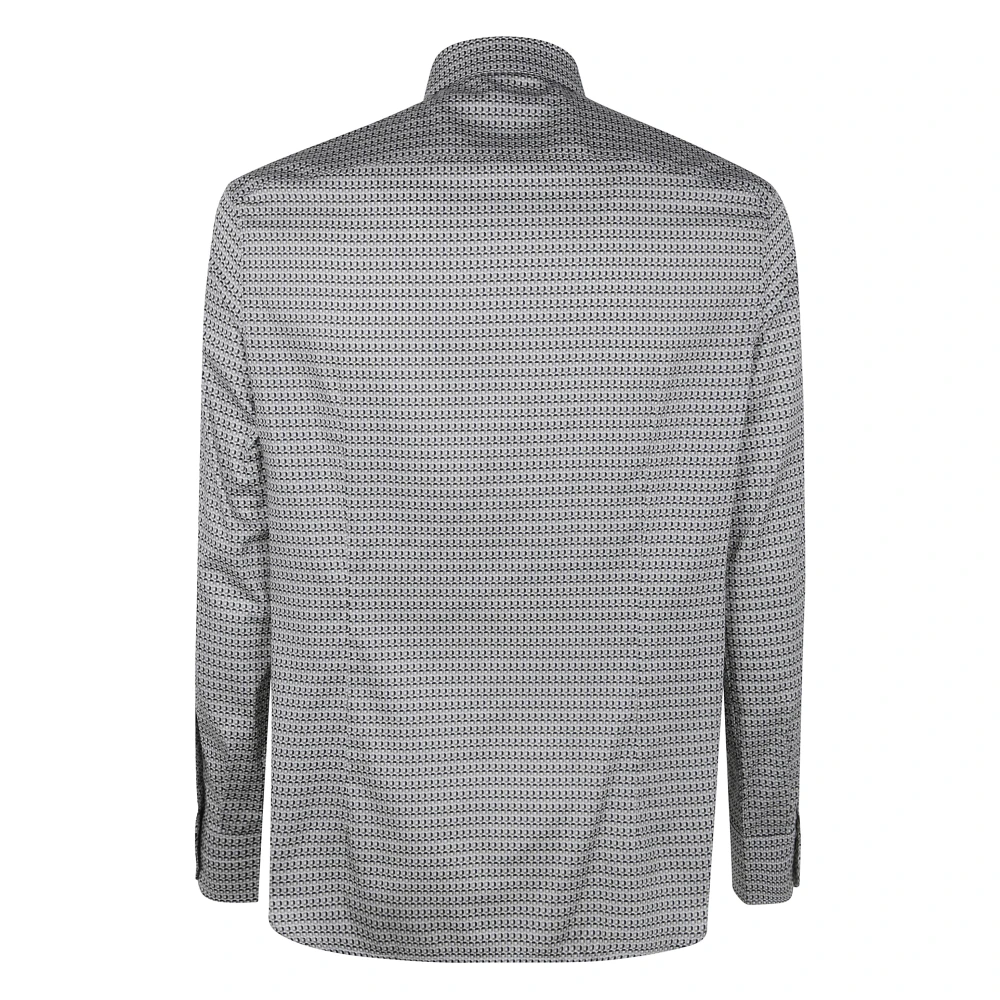 Emporio Armani Casual Katoenen Overhemd voor Mannen Gray Heren
