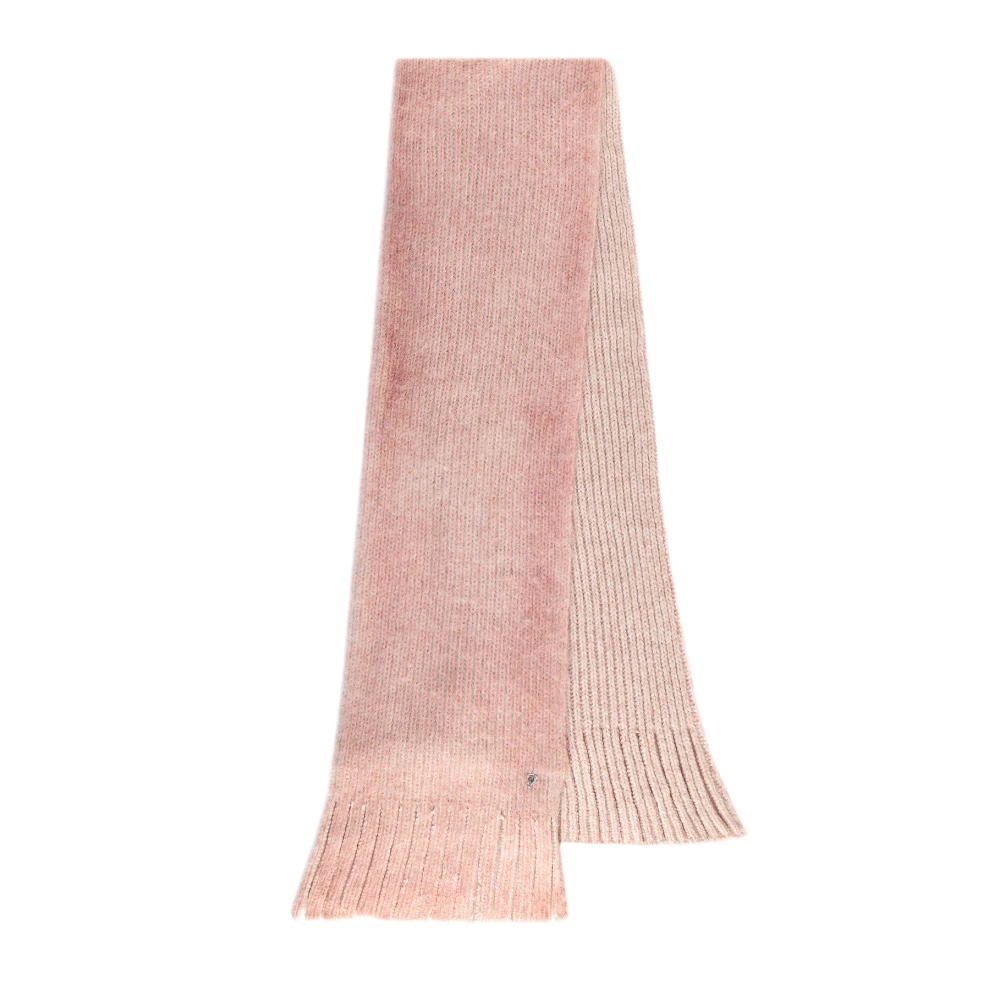Dondup Winter Sjaal met Logo Patch Pink Dames