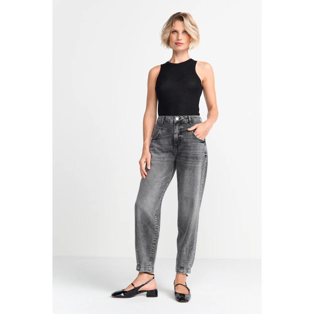 Rich & Royal Steen Grijs Slouchy Katoenen Trui Gray Dames