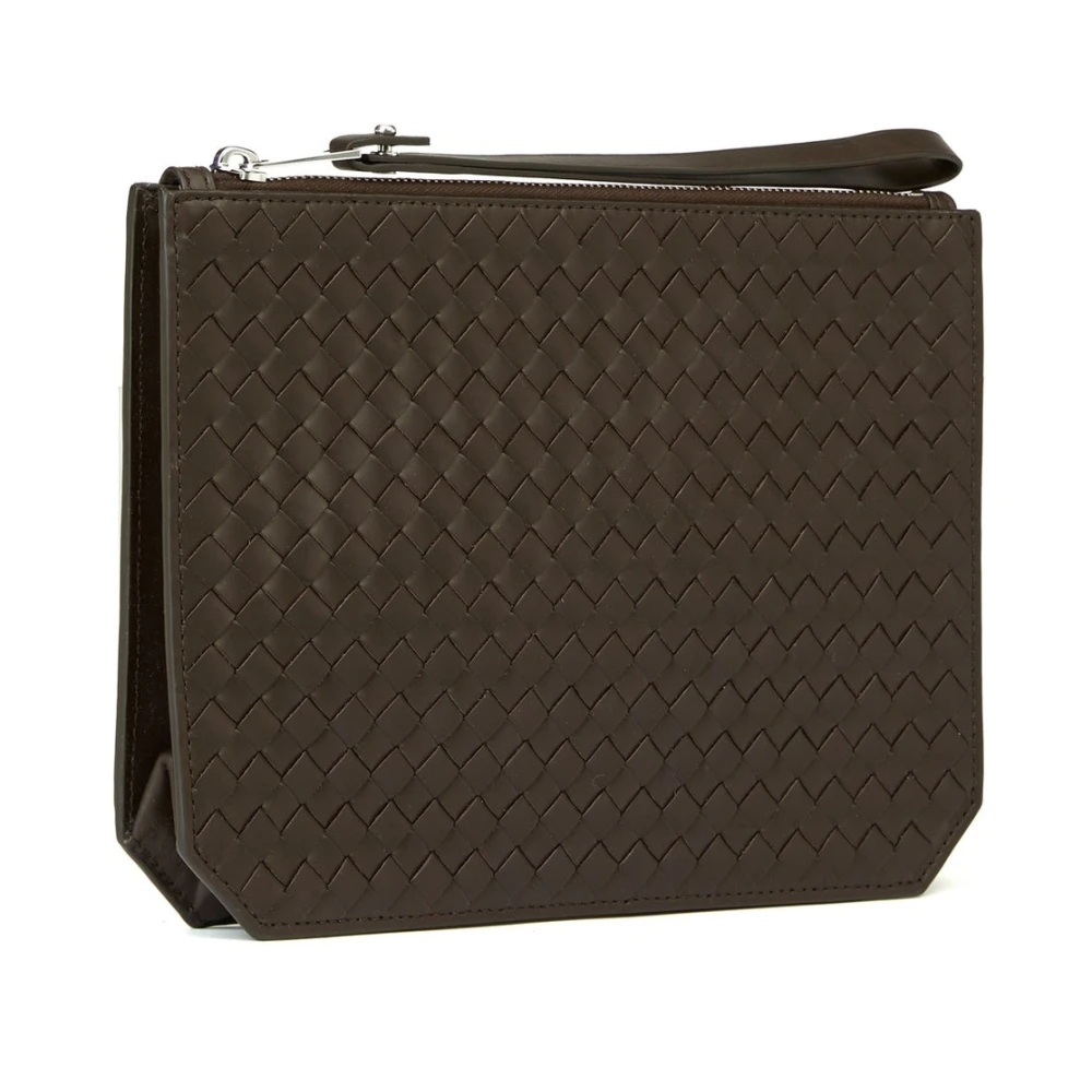 Bottega Veneta Leren staande zak met ritssluiting Brown Heren