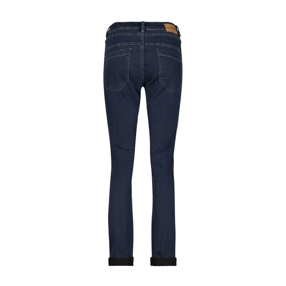 Red Button Rib Jog Broek Blue Dames