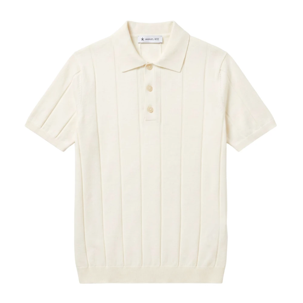 Manuel Ritz Men's White Polo Shirts, 2XL, Maglia Polo