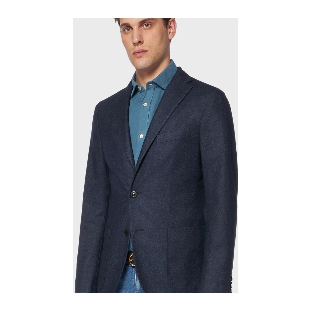 Boglioli Ontspannen Wool K-Jacket Blue Heren
