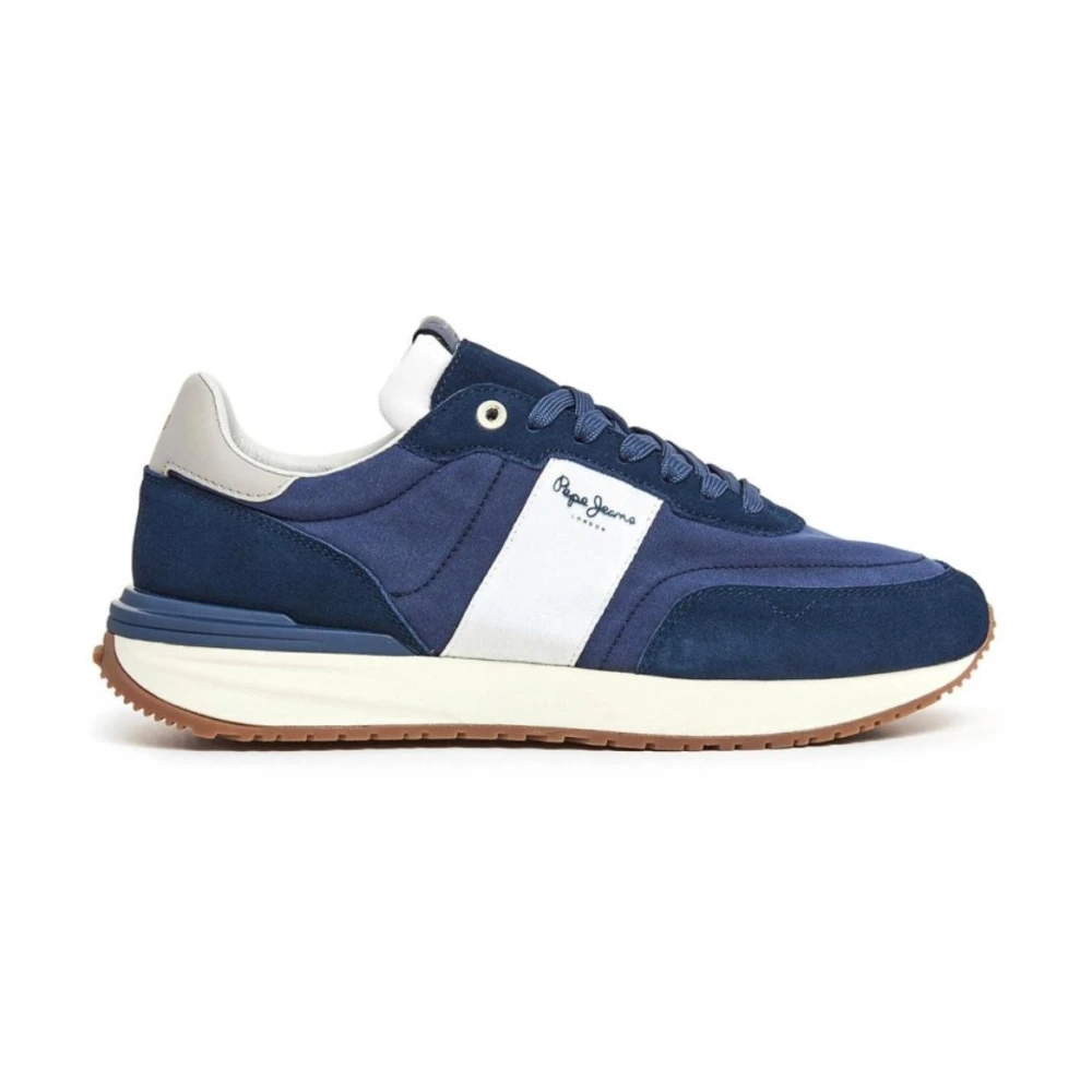 Pepe Jeans Men's Blue Tape Trainers - Sneakers - 6 Uk - Shoes