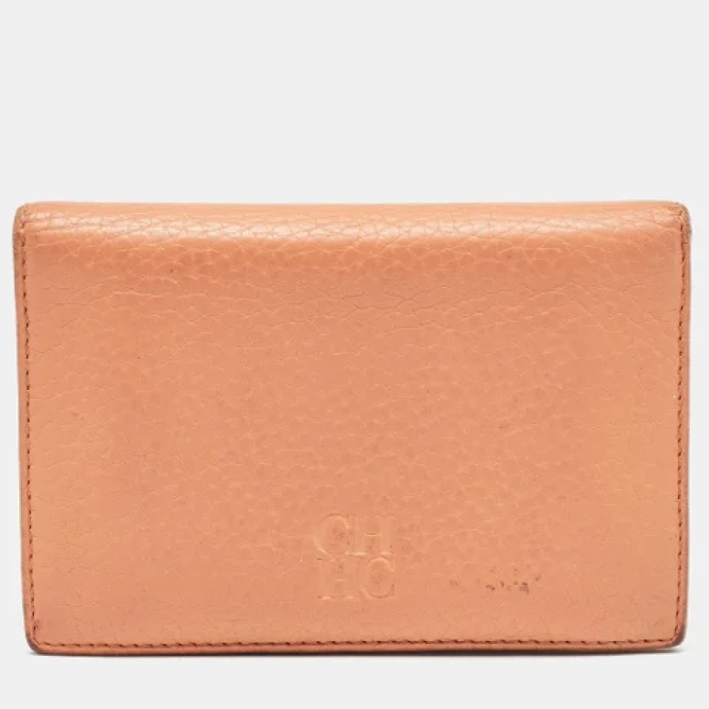 Carolina Herrera Pre-owned Leather wallets Orange Dames