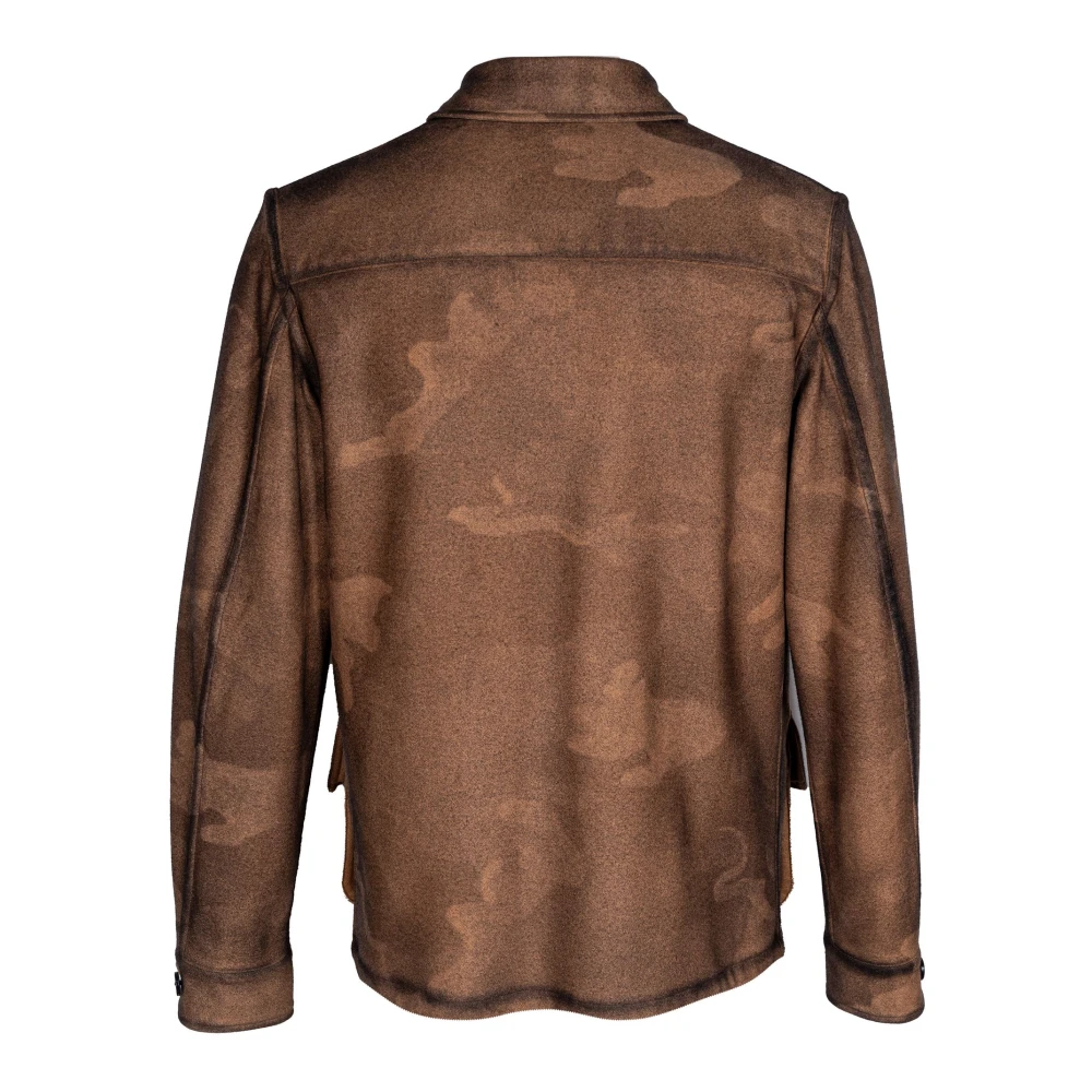 Gabriele Pasini Heren wollen jas met geborstelde textuur Brown Heren