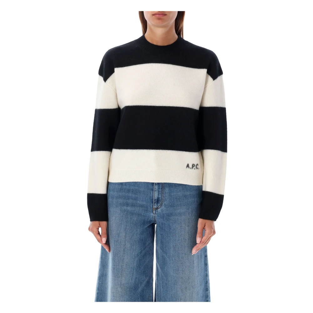 A.p.c. Gestreepte Penny Gebreide Zwart Wit Multicolor Dames