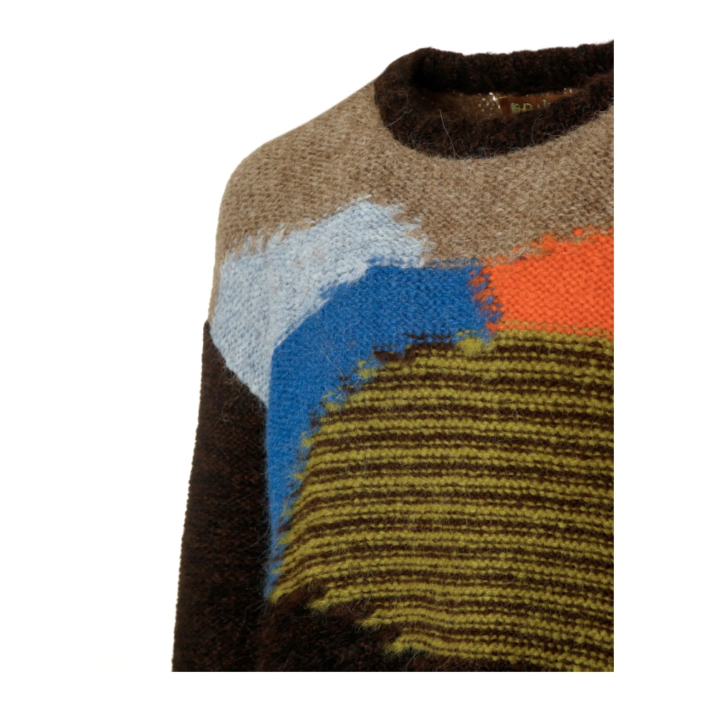 Brain Dead Alpaca Colorblock Gebreide Trui Multicolor Heren
