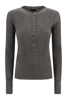 buttoned-sweater-with-ribbed-finish