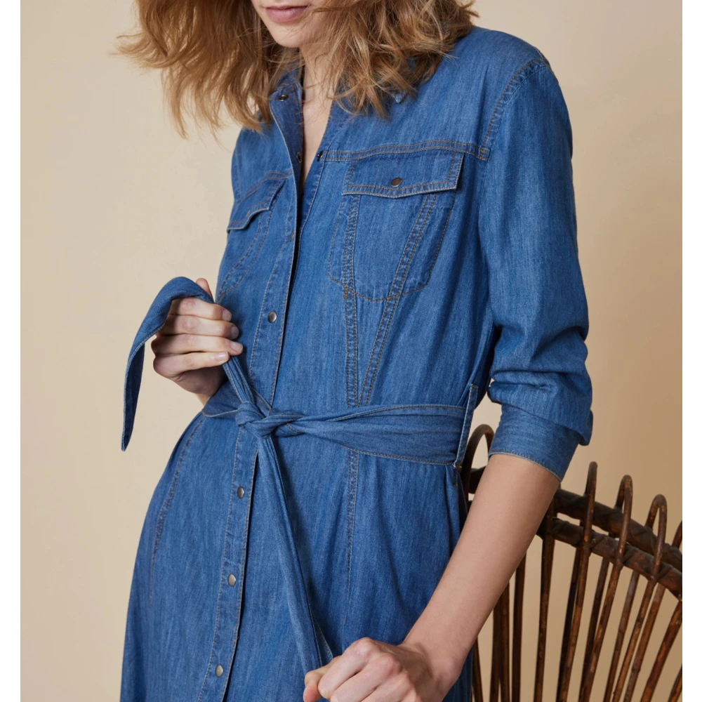 Pennyblack Lichte Denim Shirt Pinta Stijl Blue Dames