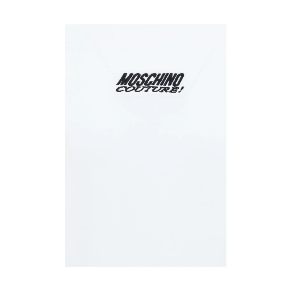 Moschino Katoenen Logo Print T-shirt White Heren