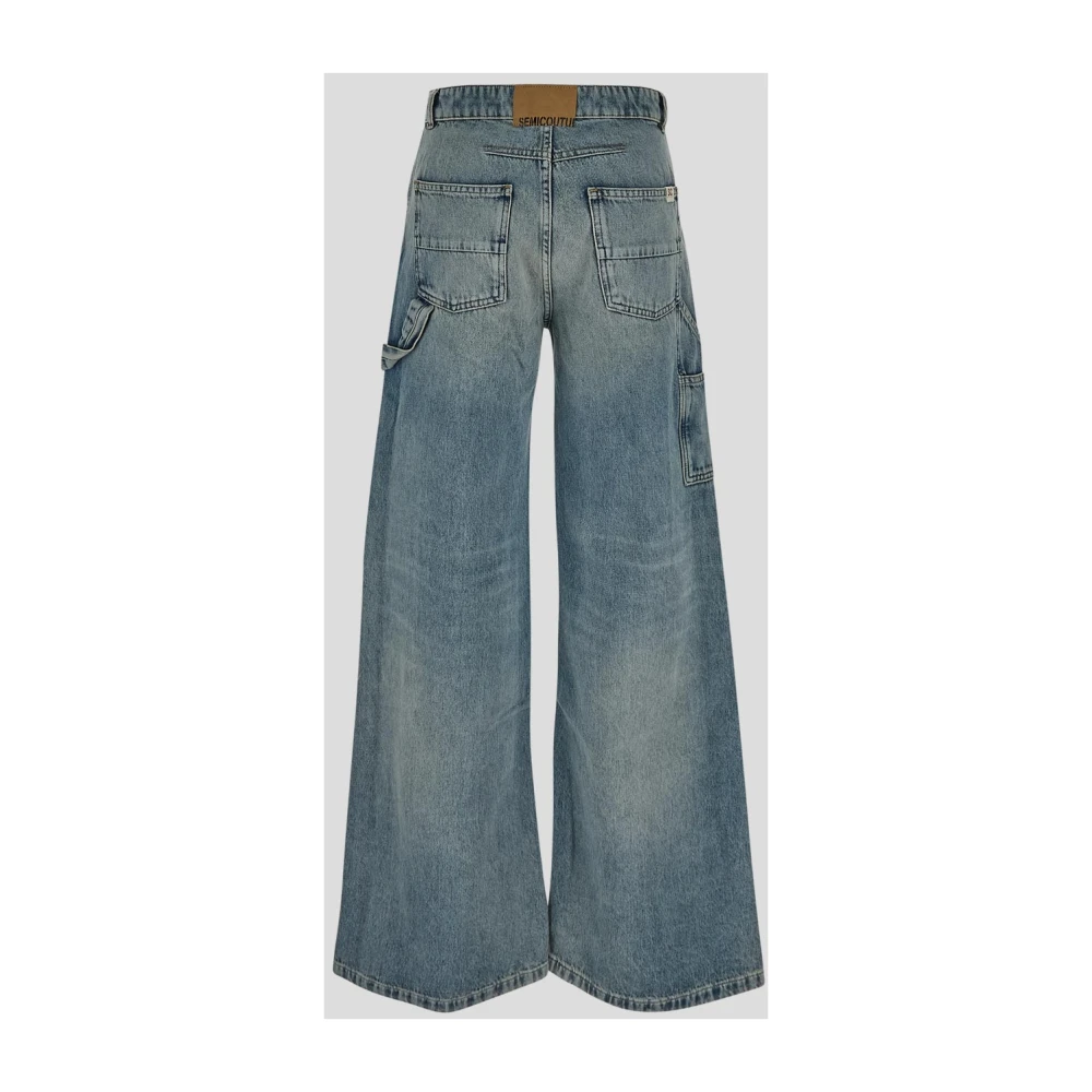 Semicouture Wide Jeans Blue Dames