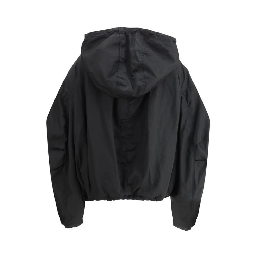 The Attico Zwarte Hooded Windbreaker Jas Stijl Black Dames