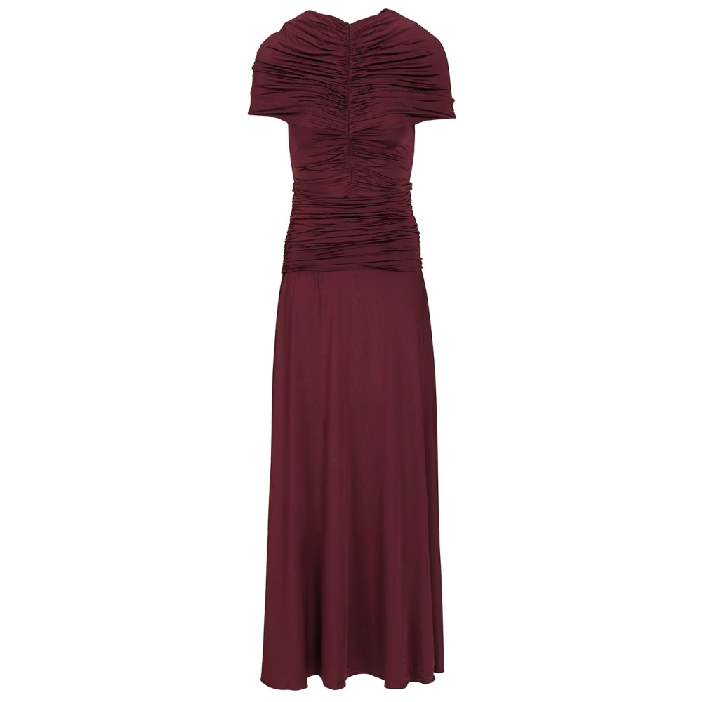 Self-Portrait Bordeaux Viscose Casual Dress - 6 - Image 2