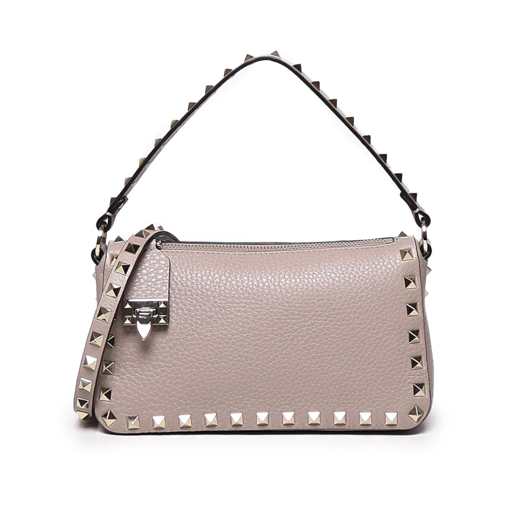 Valentino Garavani Rockstud Schoudertas in Taupe Beige Dames