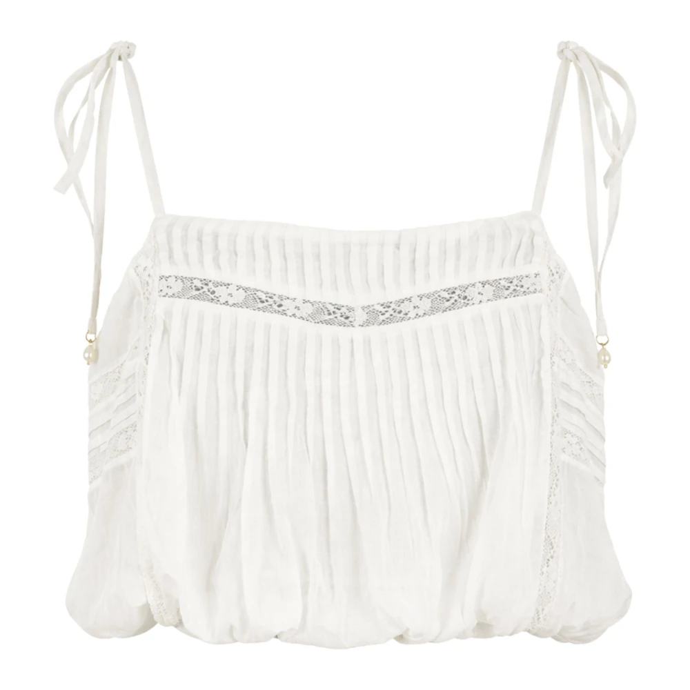 Twinset Women's White Cropped Top U&B - Sleeveless Tops - Xs - Tops