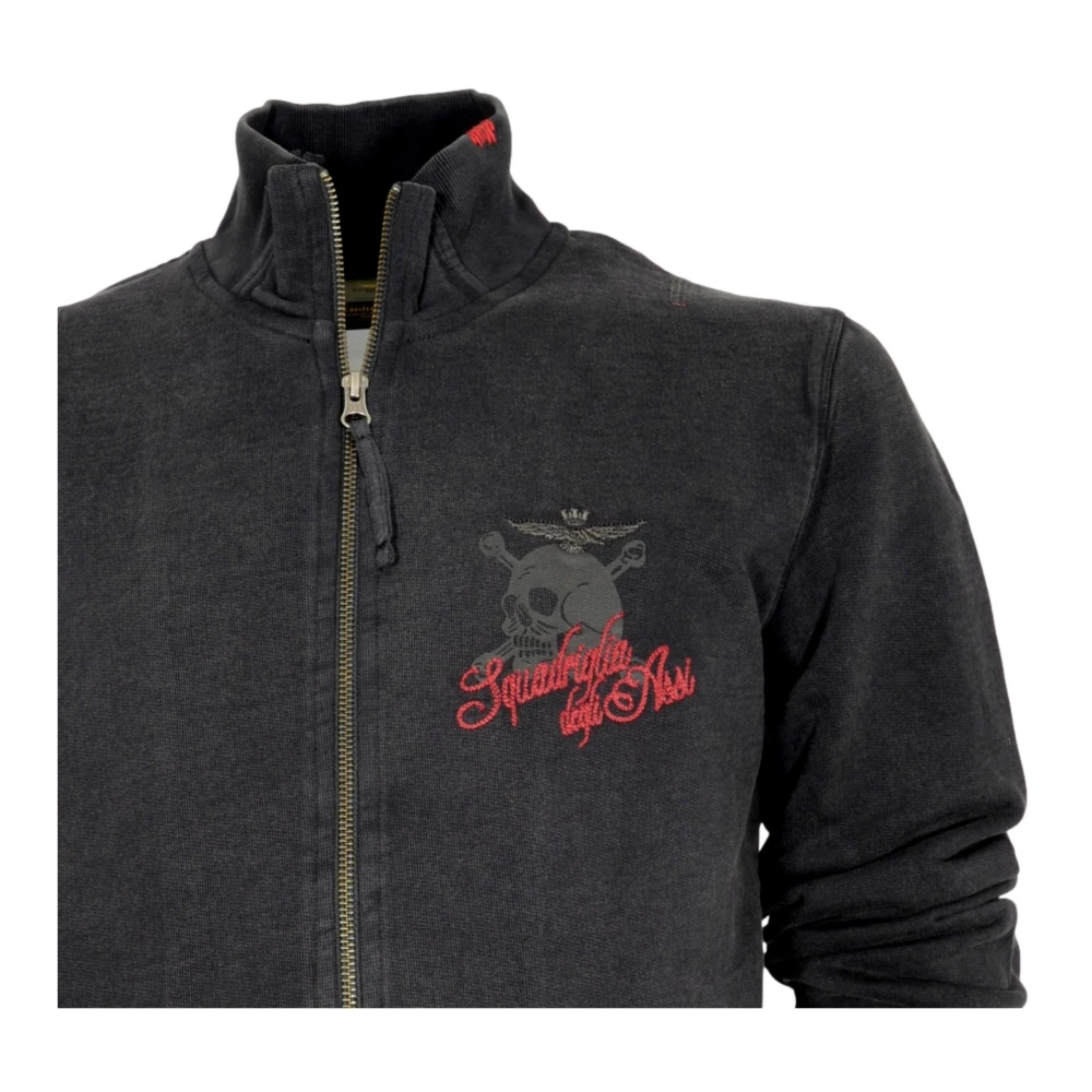 aeronautica militare Militaire Luchtvaart Squad Zip-Up Sweater Black Heren