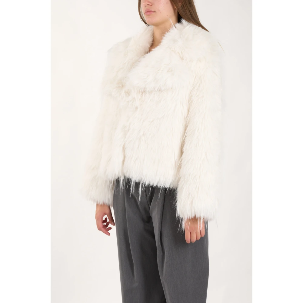 pinko Imitatiebont Witte Vos Jas White Dames