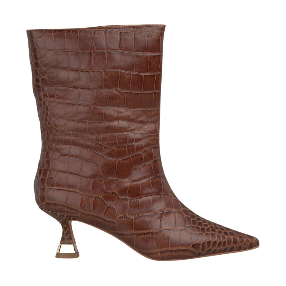 Alma En Pena Kvinno Brun Skor Dam, 37 Eu, Metallisk Klack Ankelboot