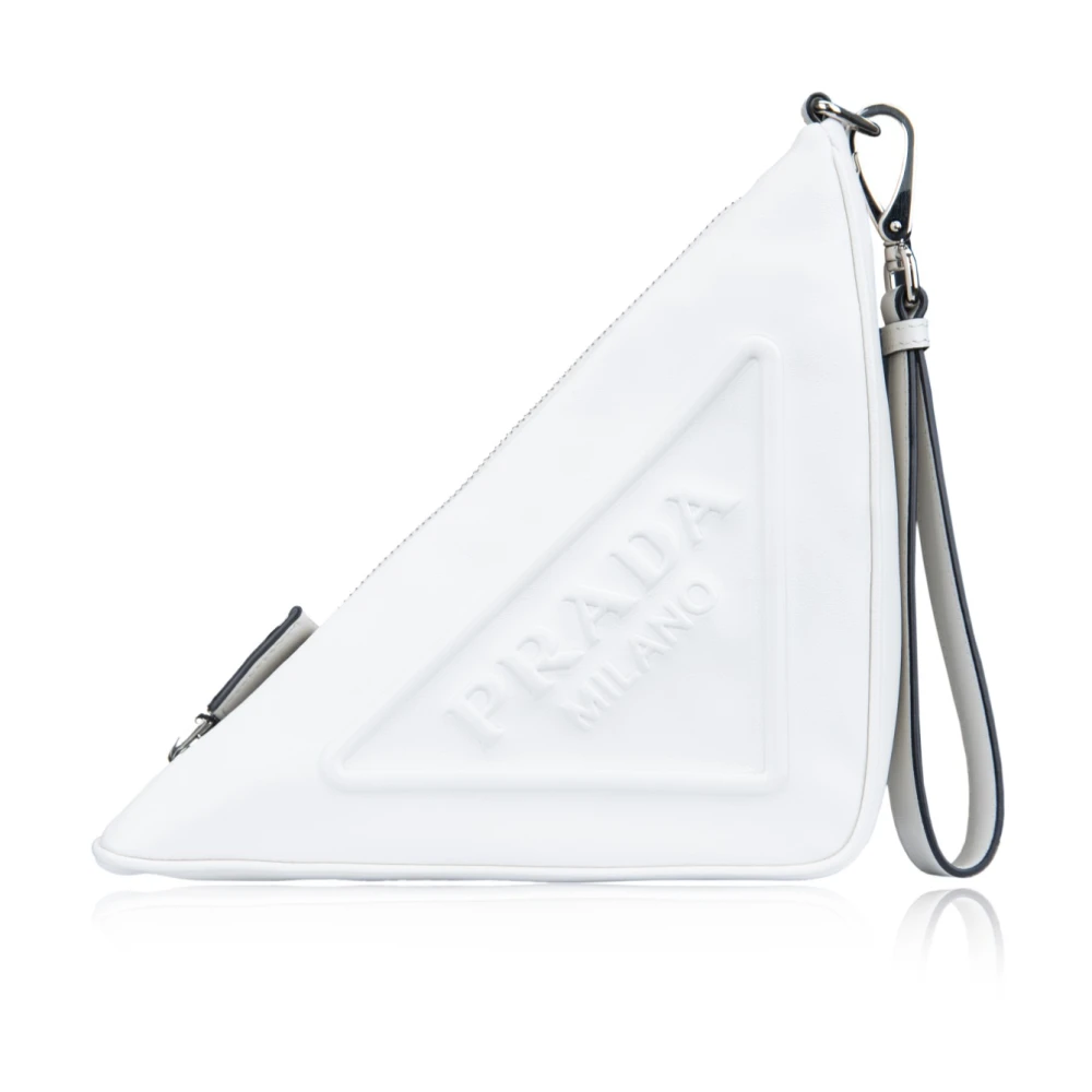 Prada Leren handtas met rits White Dames