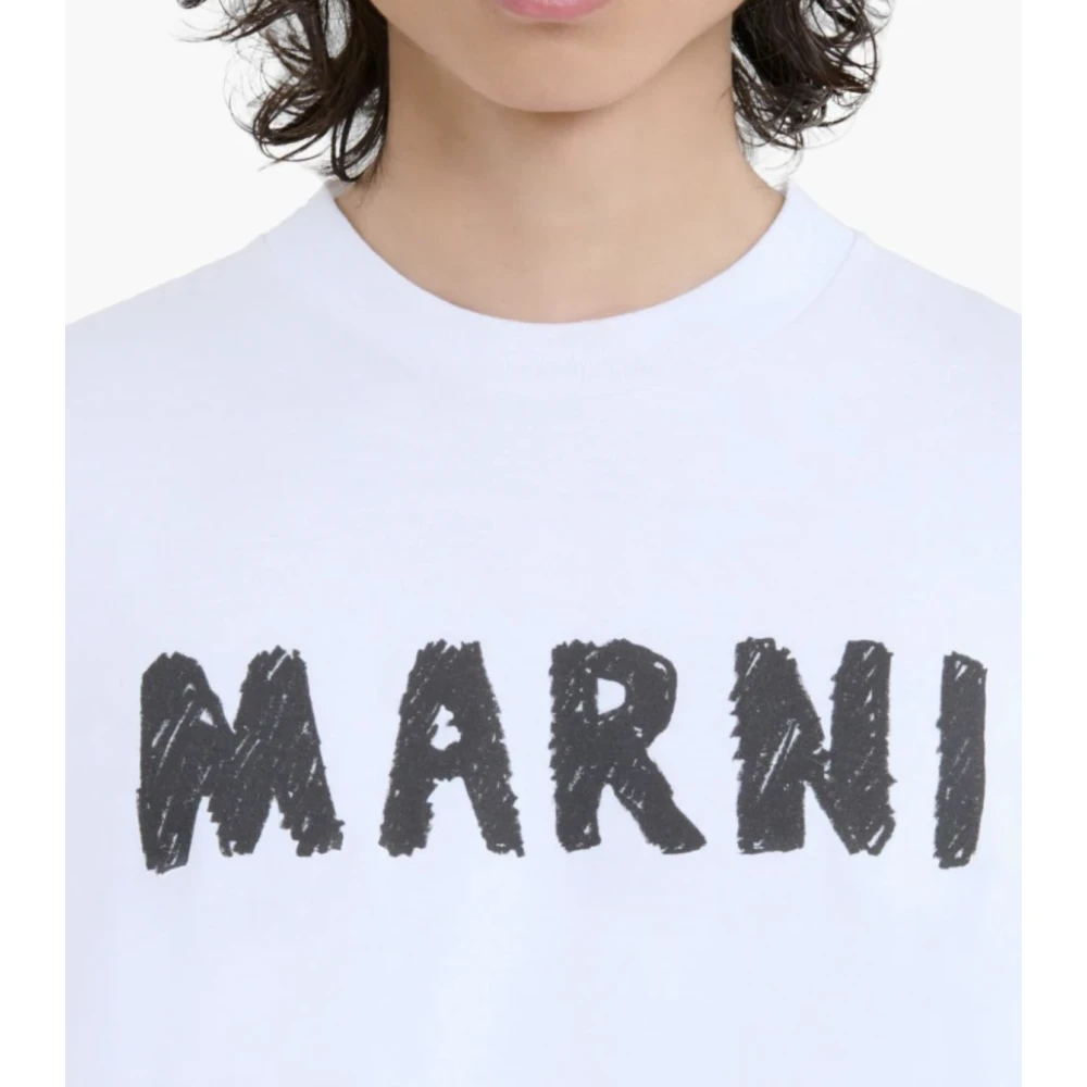 Marni Witte Casual T-Shirt White Heren