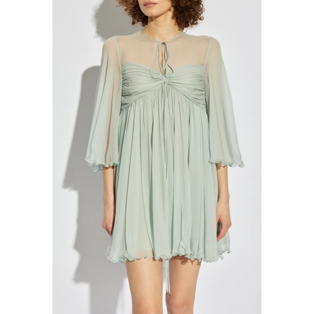 Chloé Zijden jurk met drapering Blue Dames