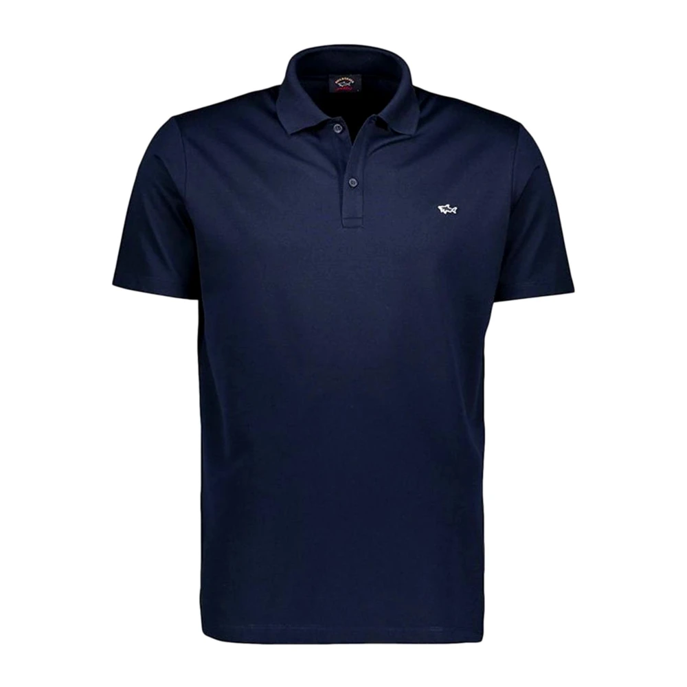 Paul & Shark , Polo Shirts, Male, Blue, M, Cotton Piqué Polo