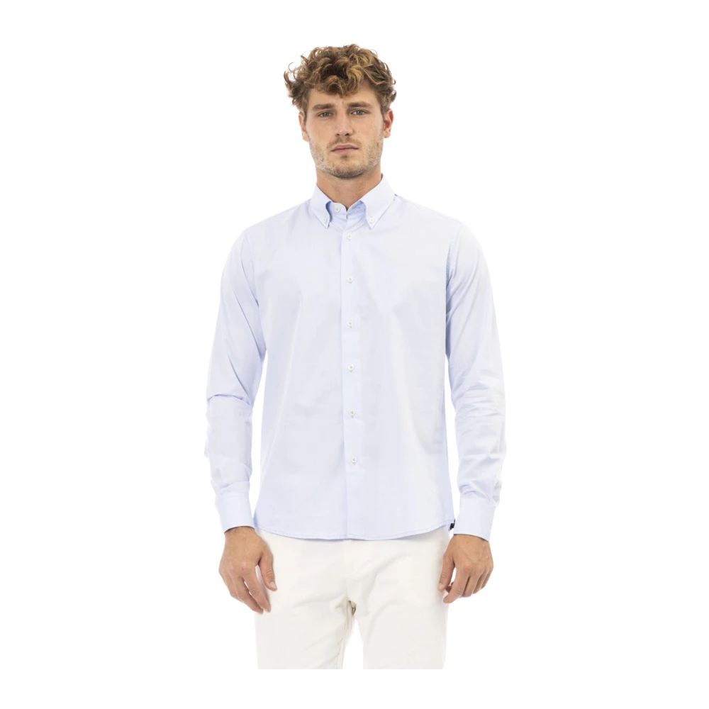 Baldinini Italiaanse Kraag Shirt met Knoopsluiting Blue Heren