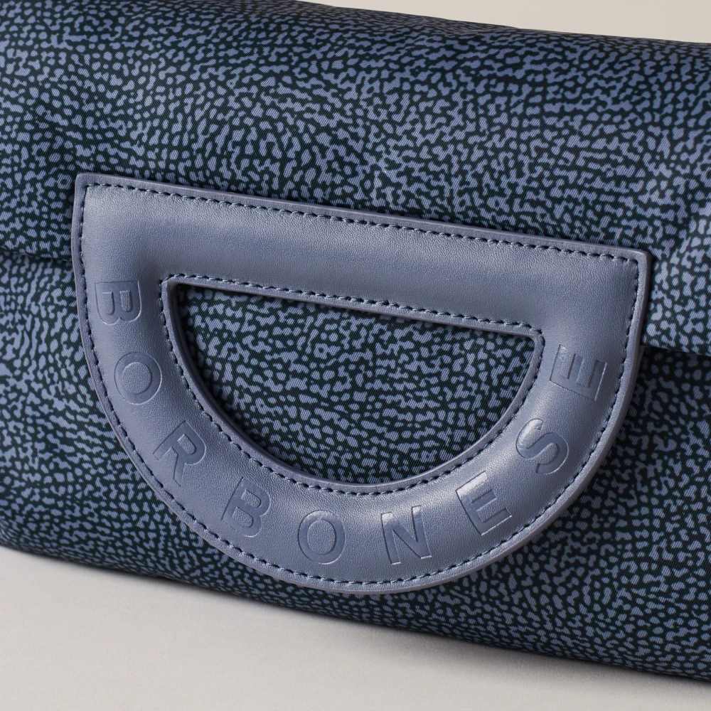 Borbonese Elegante Bouche Denim Schoudertas Blue Dames