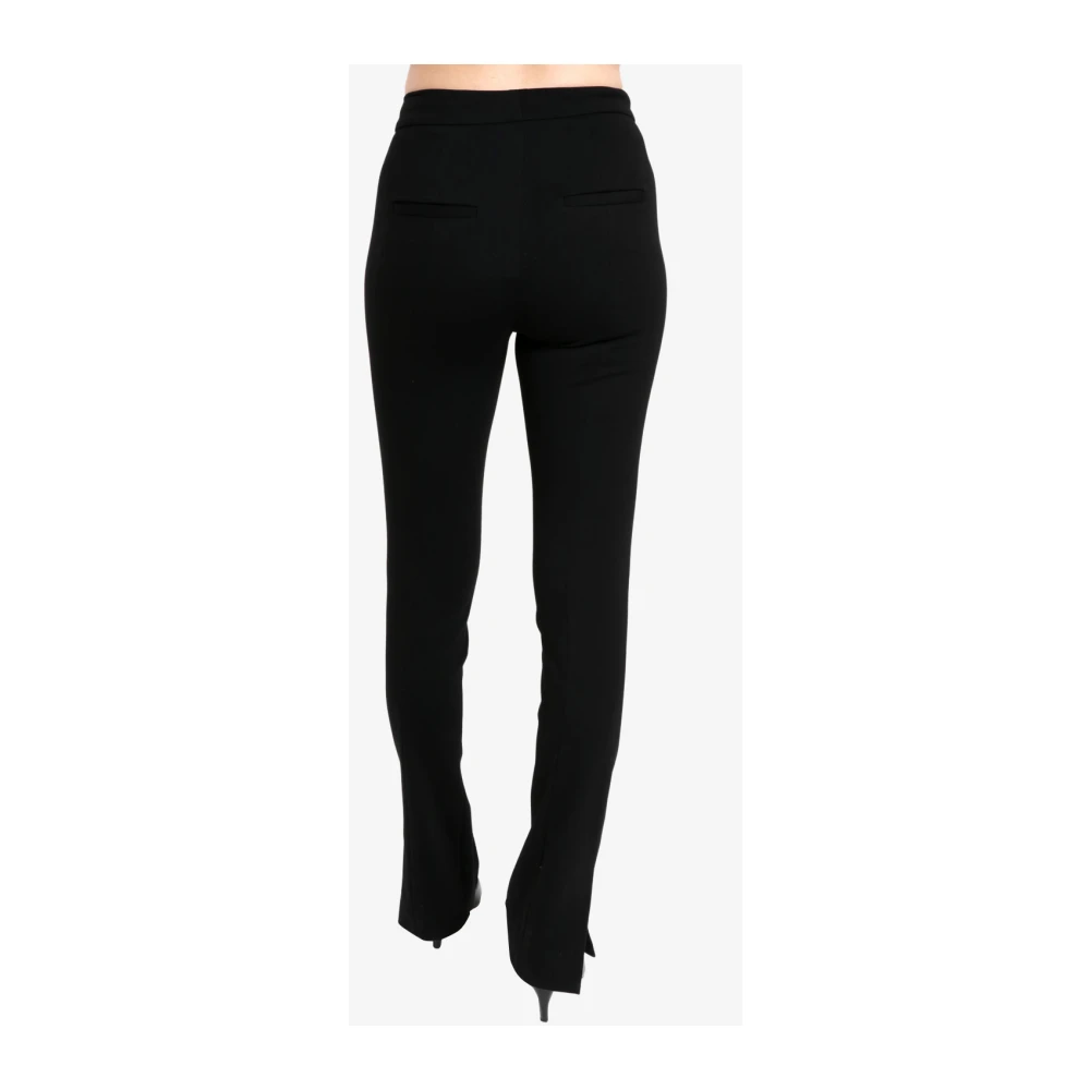 Erika Cavallini Zwarte Slim Fit Broek met Stijlvolle Details Black Dames