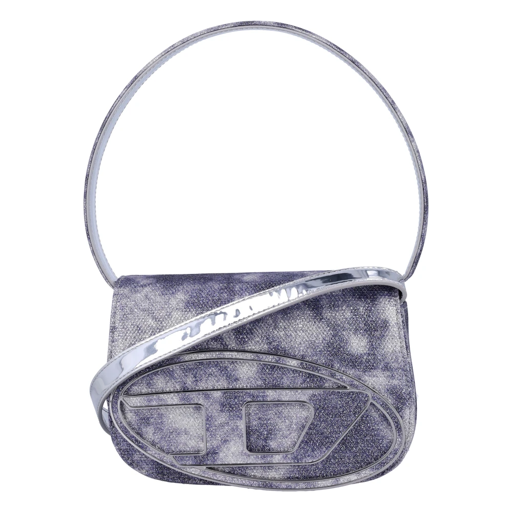 Diesel Glitter Print Crossbody Tas Blue Dames