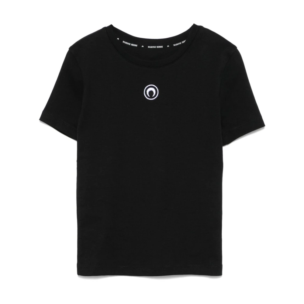 Marine Serre Zwarte T-shirt voor vrouwen Black Dames