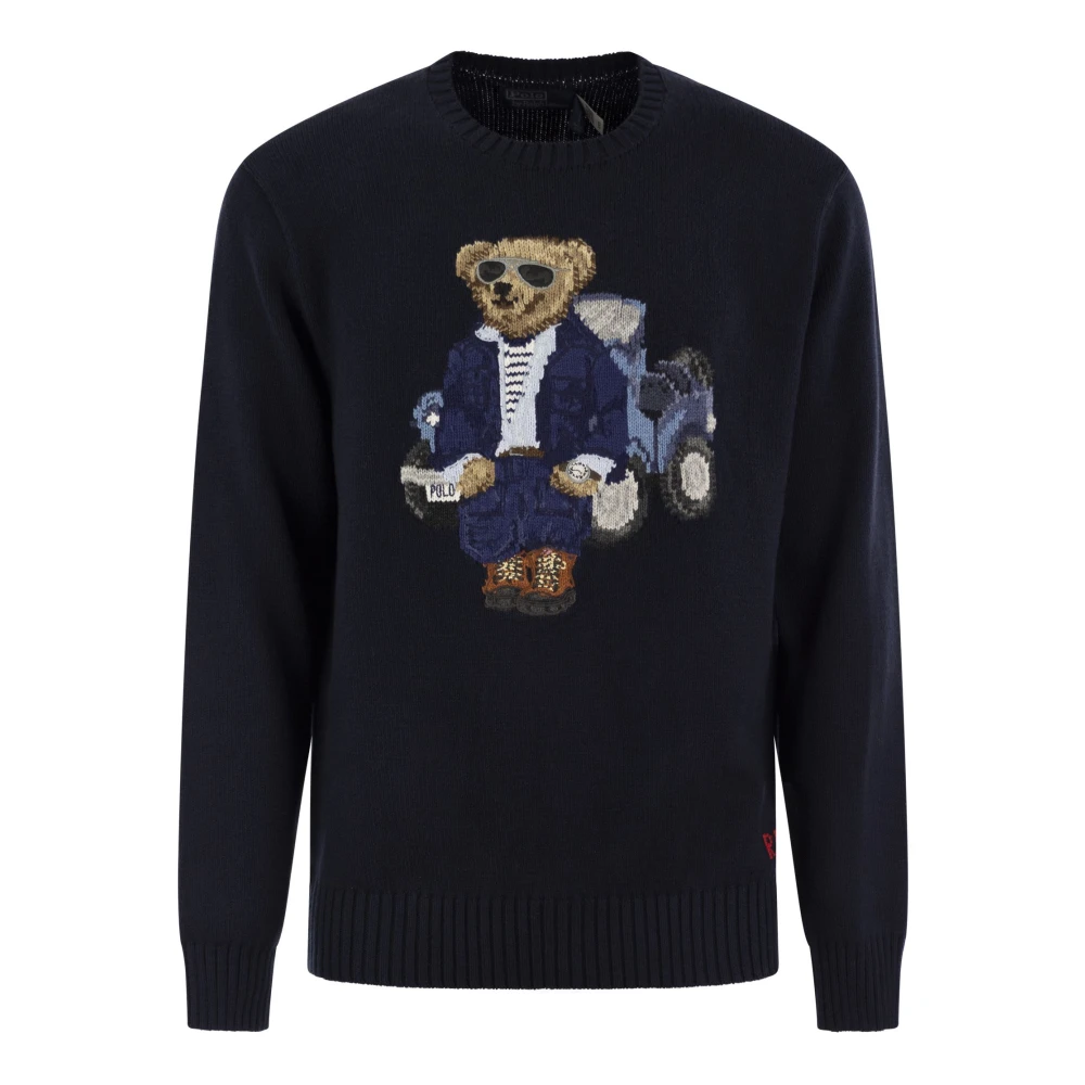 Ralph Lauren Polo Bear Crew Neck Sweater Blue Heren