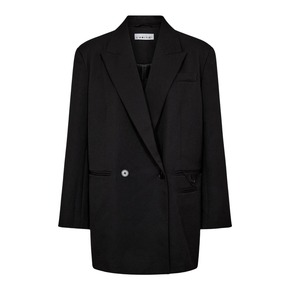 Haute L'amitié Women's Black Blazers, L, Premiere Oversize Triangle Blazer