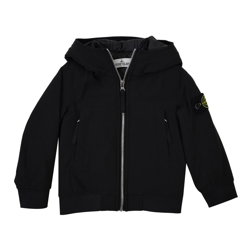 Stone Island Black Light Jackets, Male, 8 Y, Hooded Jacket