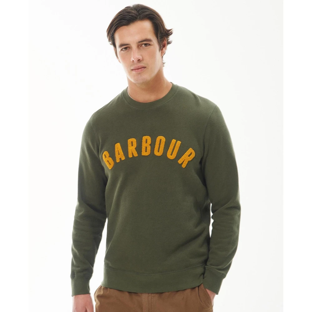 Barbour Vintage Logo Crew Sweatshirt Green Heren