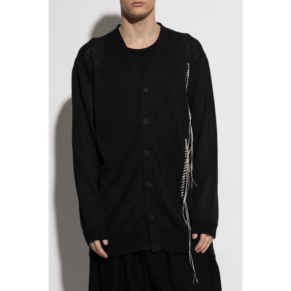 Y-3 Vest met franjes Black Heren