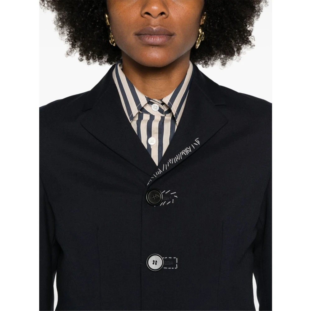 Marni Blauwe Winterjas Blue Dames