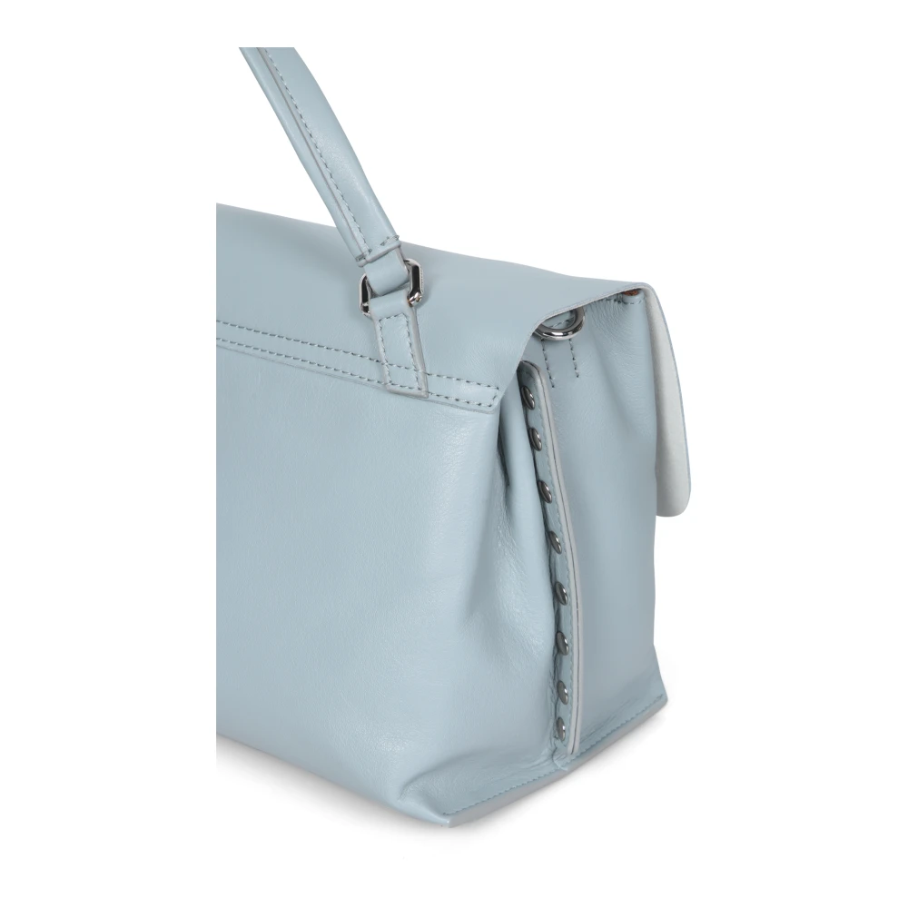 Zanellato Verstelbare leren tas in zacht blauw Blue Dames