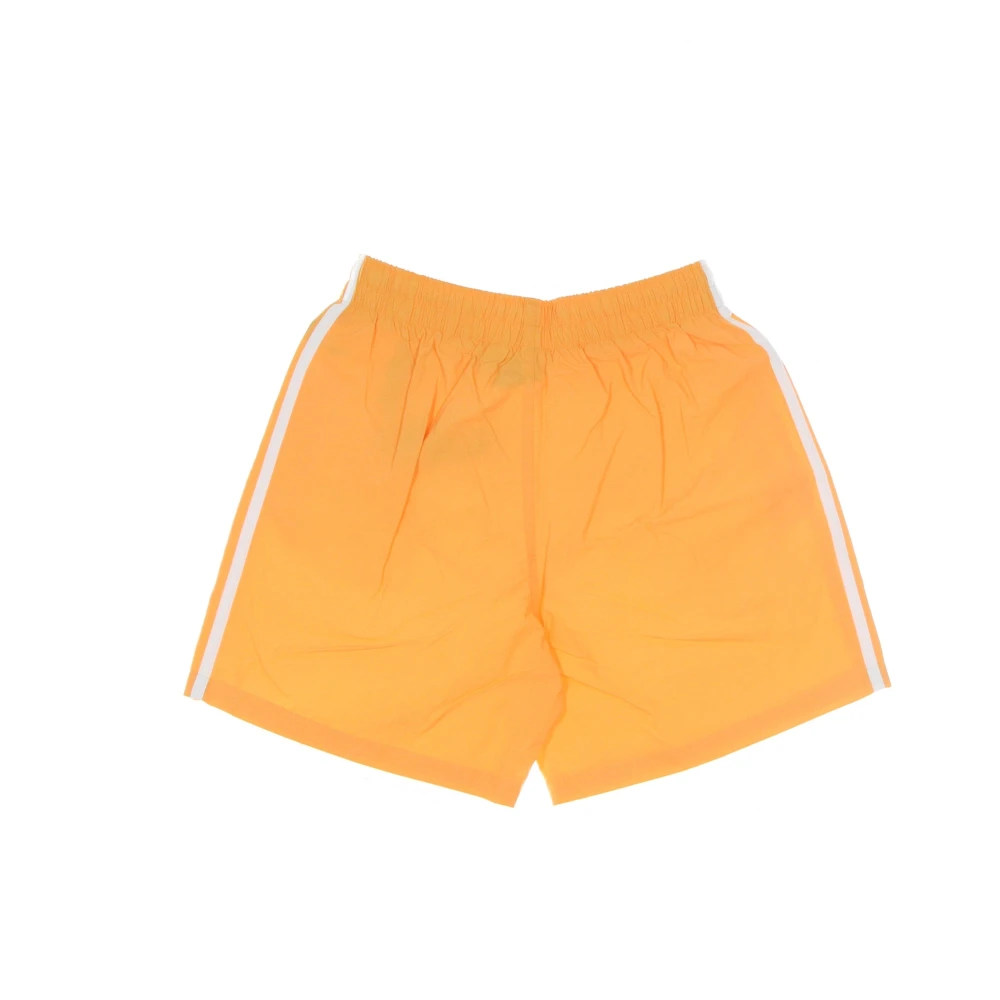 Adidas Gestreepte Zwemshort Hazy Oranje Elastische Taille Orange Heren